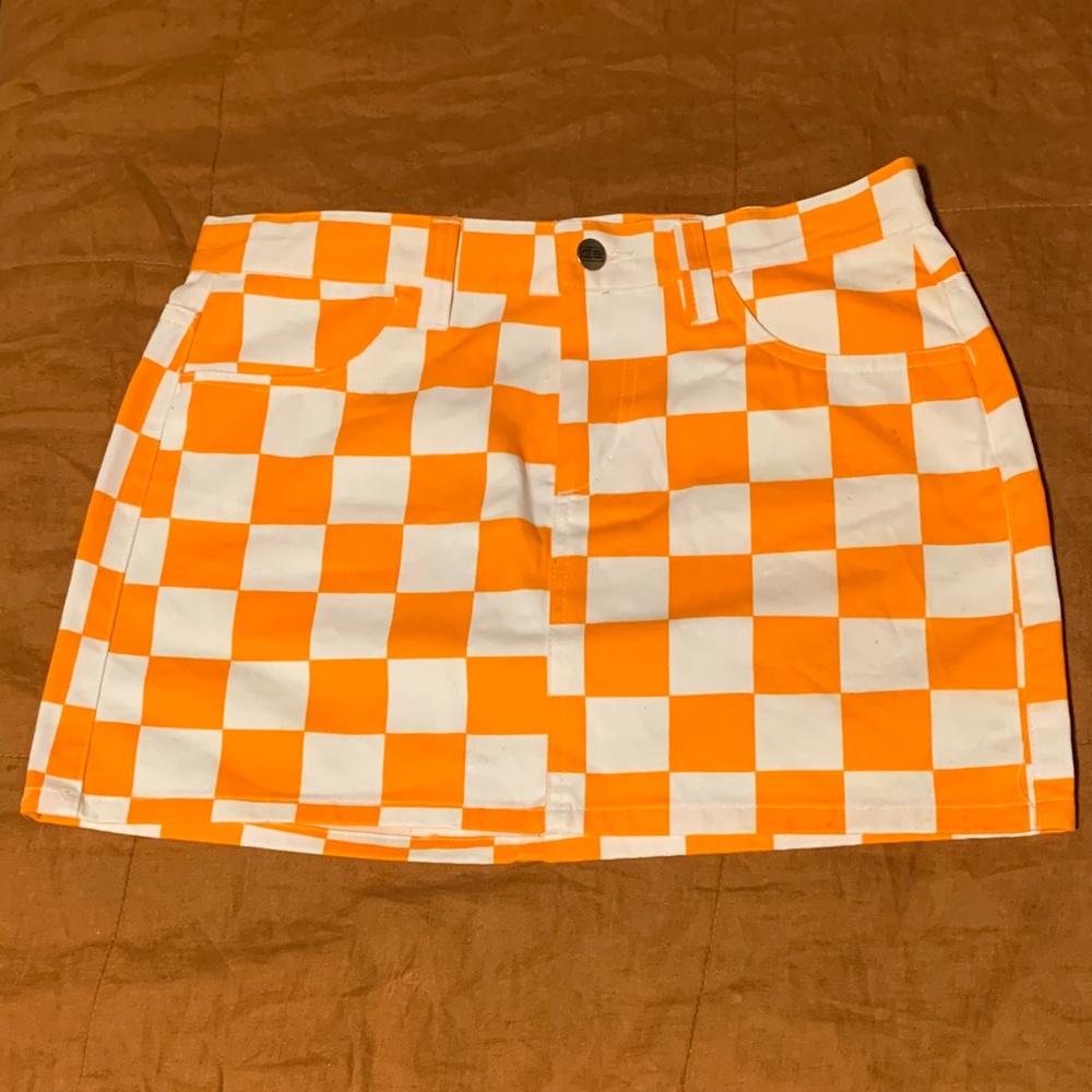 Vintage Orange and White Checkered Skirt Vols
